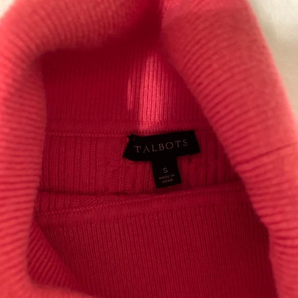 Talbots Pink Cableknit Turtleneck Sweater - Picture 2 of 3